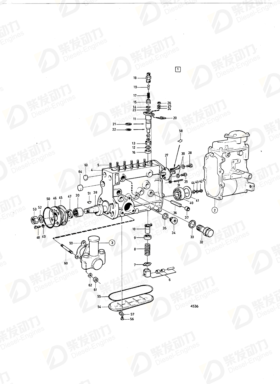 volvo penta Feed pump 843181 Drawing